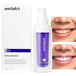 30ml V34 SMILEKIT Purple Whitening Toothpaste Remove Stains Reduce Yellowing Care for Teeth Gums Fresh Breath Brightening Teeth