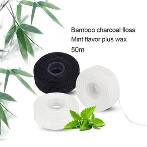 3 Pcs 50m Bamboo Charcoal Dental Flosser Tooth Oral Care Dental Floss Teeth Flosser Teeth Cleaning Tooth Pick