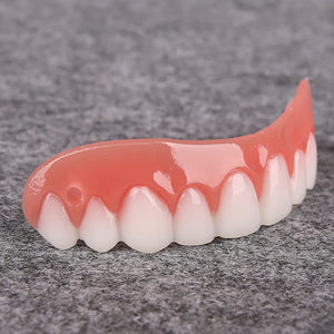 Upper False Teeth Silicone Fake Teeth Simulation Braces Care Artificial Tool Hygiene Brush Whiten Bleaching Braces Dental