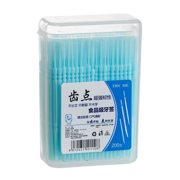200Pcs Double-headed Disposable Dental Flosser Interdental Brush Teeth Stick Toothpicks Floss Pick Oral Gum Teeth Cleaning Care