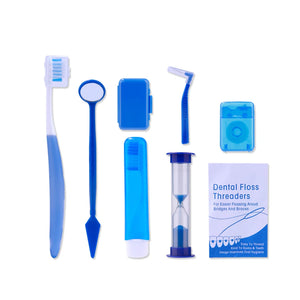 Dental Toothbrush Oral Care Kit Ties Brush Floss Cleaning Braces Orthodontic Mirror Interdental Brush Tools Supplies Set