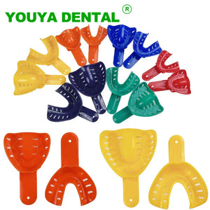 12/set Colorful Dental Impression Trays Plastic Teeth Holder Kit For Adult Children Oral Care Dentist Dentistry Accessory Tools