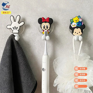 Disney Stitch Kids Toothbrush Holder Cartoon Mickey Mouse Minnie Mouse Anime Wall Mounted Shelf Kitchen Bathroom Toys Gift
