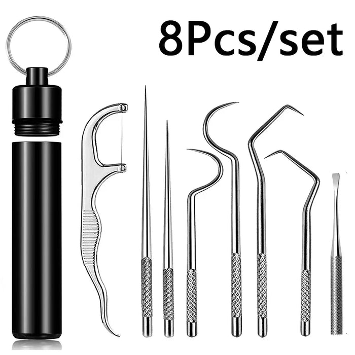 Metal Toothpicks Set Tooth Cleaning Interdental Brush Teeth Tartar Remover Reusable Dental Floss Tooth Pick Oral Hygiene Care