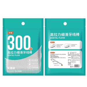 300Pcs Bagged Dental Floss Picks Polymer Fine  Disposable Toothpicks For Cleaning Between Teeth Oral Hygiene Care