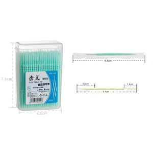 200Pcs Double-headed Disposable Dental Flosser Interdental Brush Teeth Stick Toothpicks Floss Pick Oral Gum Teeth Cleaning Care