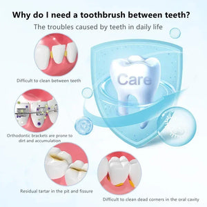 30/60Pcs 0.6-1.2mm Interdental Brushes Health Care Teeth Push-Pull Brush Removes Food Plaque Whitening Cleaner Oral Hygiene Tool