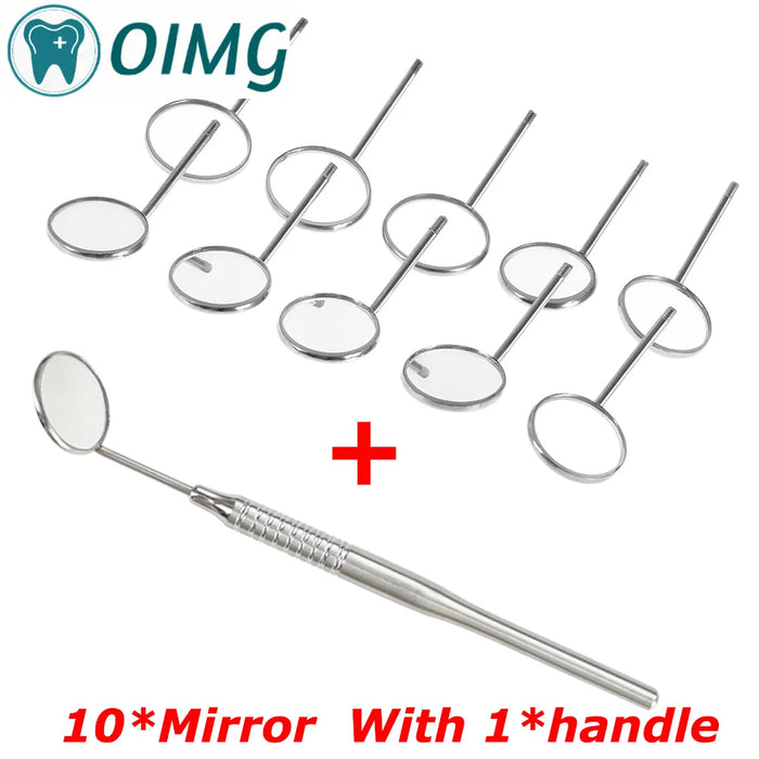 10pcs/set Dental Mouth Mirror Reflector Dentist Equipment Stainless Steel Dental Mouth Mirror Oral Care Tool Set Kit