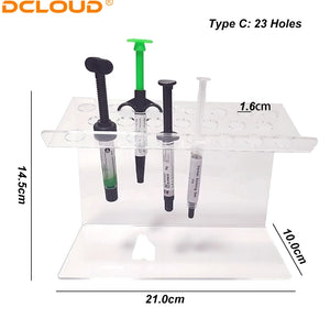 Dental Composite Resin Holder Syringe Acrylic Organizer Case Frame Transparent Dentistry Clinic Supplie Storage Box Dentist Tool