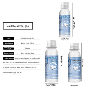 30ml Resin Temporary Tooth Repair Granules Teeth Gaps Missing Broken Tooth False Teeth Filling Moldable Solid Glue Care
