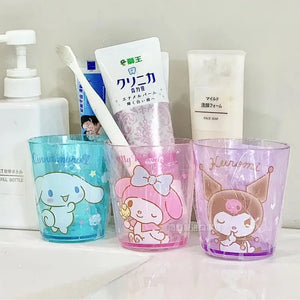 Anime Sanrio Kuromi Water cup Kawaii My Melody milk coffee Cup Anti Fall Transparent Mouthwash Toothbrush storage Children Gift