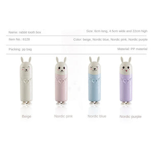 Nordic Cute Rabbit Portable Tooth Brush Container Travel Organizer Toothbrush Toothpaste Holder Storage Box Plastic 2021