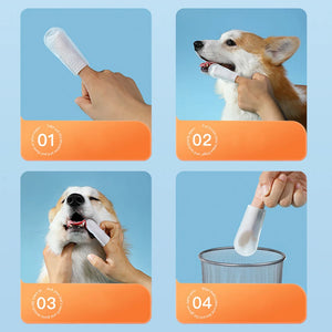 MADDEN Pet Dental Wipe 1 Box/50 Tablets Cat Dental Cleaning Care Natural Plant Extract Non-Woven Finger Cleaning Wipes Dog
