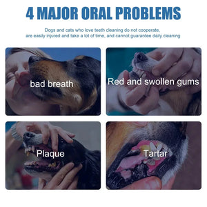 Pet Tartar Removal Foam Dog Tartar Plaques Cleaning Breath Freshener Deodorant Prevent Dental Calculus Cat Teeth Oral Cleaner
