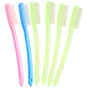 Super Hard 6Pcs Manual Hard Bristles Toothbrushes Stain Cleaning Care ( Random )