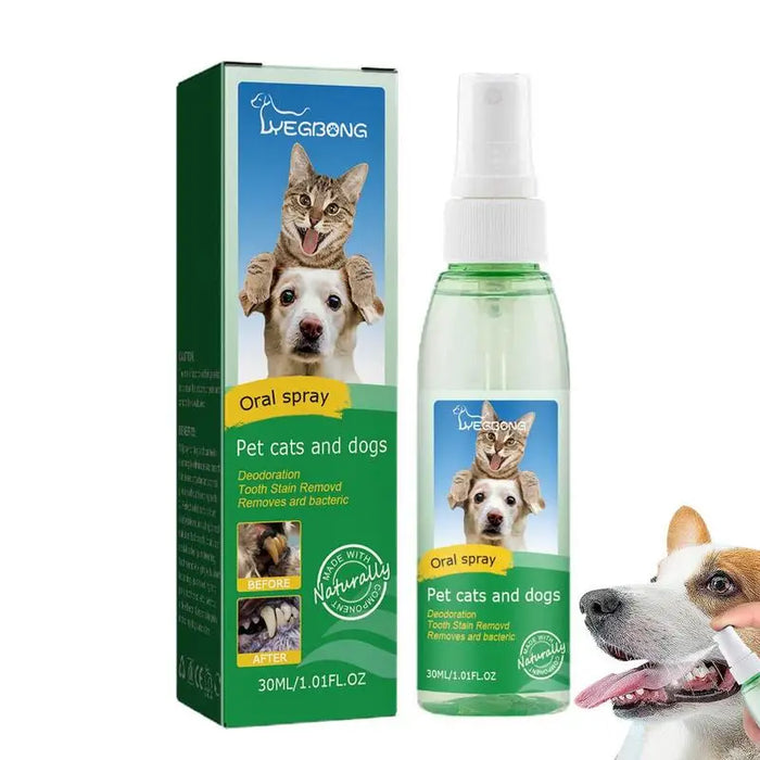 Dog Teeth Cleaning Spray Dog Dental Spray For Healthy Dog Teeth 30ml Dog Breath Freshener To Eliminate Bad Dog Breath & Bad Cat