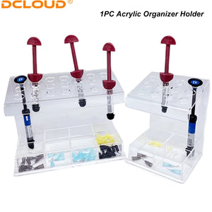 Dental Composite Resin Holder Syringe Acrylic Organizer Case Frame Transparent Dentistry Clinic Supplie Storage Box Dentist Tool