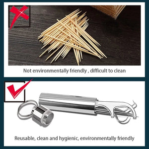 Metal Toothpicks Set Tooth Cleaning Interdental Brush Teeth Tartar Remover Reusable Dental Floss Tooth Pick Oral Hygiene Care