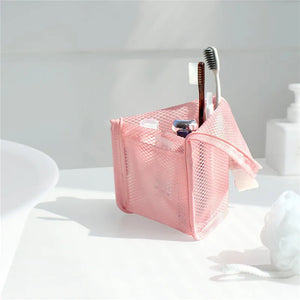Travel Portable Makeup Brush Toothbrush Toothpaste Storage Bag Case Container Bathroom Accessories