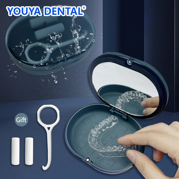 Dental Aligner Case Invisible Denture Cleaning Tooth Storage Mouth Guard Orthodontic Braces Organizer Oral Hygiene Supplies Tray