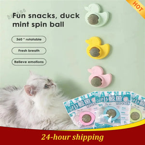 Cats Toys Cat Mint Ball Rotation Catnip Wall Ball Licking Snacks Freshen Breath Remove Hair Balls Pet Supplies Cats Accessories