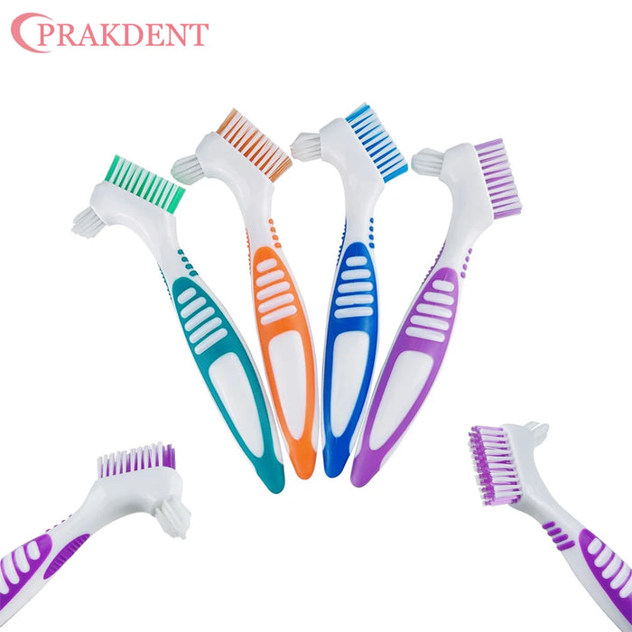 Denture Cleaning Brush Double-sided Denture Brush Orthodontic Correction Retainer Invisible Braces Cleaning Special Brush 1pcs