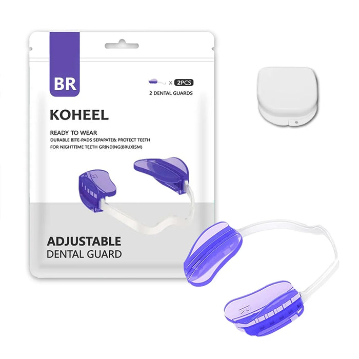 2 PCS Mouth Guard for Teeth Grinding Adjustable Night Dental guard Stops Bruxism Koheel-BR Sleep Aid with box