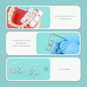 1Box (4pcs/box) JOY DENTAL Cotton Roll Holder Dental Orthodontic Clip Clinic Lab Supplies Tools Cotton Holder