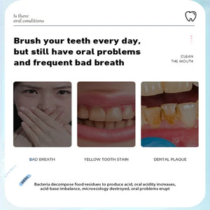 Probiotic Solid Toothpaste Mouth Freshener Oral Remove Odor Breath Lasting Oral Fresh White peach Morning Sun Mint 30 Capsules