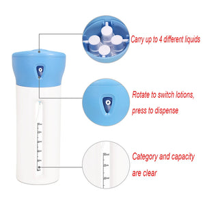 Portable 4 In 1 Refillable Bottle 40ml Travel Lotion Shampoo Shower Gel Dispenser Bottle Breath Freshener Mouthwash Container