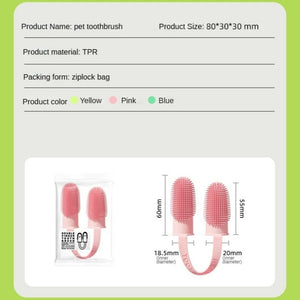 Pet Two-finger Toothbrush Dog and Cat Pet Products Tooth Cleaning Finger Covers Halitosis Dental Care Mouth Cleaning Tools