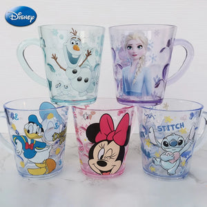 Disney Stitch Mickey Minnie Mouse Cartoon Cups Drink Water Crystal Cup Anime Figure Frozen Elsa Mouthwash Cup Kids Milk Mug Cup