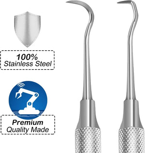 Stainless Steel Dentist Clean Tools Dental Mirror Double Probe Sickle Hoe Tooth Cleaner Dental Tool Products Oral Care Kit