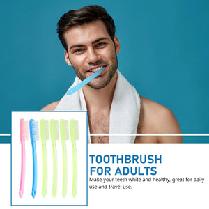 6 Pcs Traveling Adult Adults Cleaning Manual Toothbrushes Super Hard Toothbrushes Adult Teeth Stain Cleaning (Random Color)