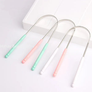1PCS Stainless Steel Tongue Scraper Oral Tongue Cleaner Brush Tongue Toothbrush Oral Hygiene High Quality Tounge Scraper