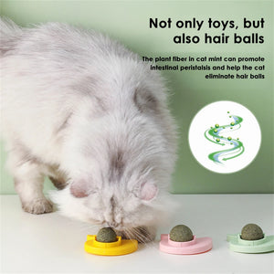 Cat Mint Ball Rotation Catnip Wall Ball Duckling Cats Toys Licking Snacks Freshen Breath Rotatable Treats Toys Kitten Playing