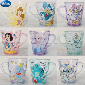 Disney Stitch Mickey Minnie Mouse Cartoon Cups Drink Water Crystal Cup Anime Figure Frozen Elsa Mouthwash Cup Kids Milk Mug Cup