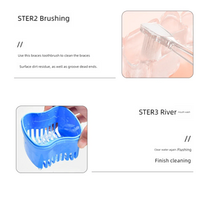 Y-Kelin New Retainer Cleaning Brush Denture Toothbrush Braces Cleaning Brush Orthodontic Braces Cleaner Oral Hygiene Care