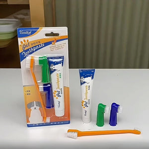 Pet Products Cleaning Tools Gum Care for Dogs and Cats Universal Disposable Toothpaste Toothbrush Set