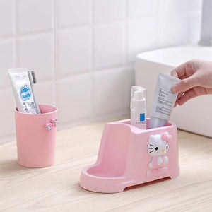 Sanrio Mouthwash Cup Set Hello Kitty Toothbrush Toiletries Storage Cup Bathroom Storage Box Student Dormitory Utilizables Gift