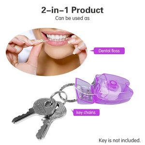 30pcs 15M Dental Floss Keychain Oral Care Flosser Teeth Cleaning Pick Oral Hygiene Health Clean Wire Portable Dental Floss Gifts