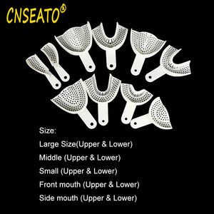 5Pairs Dental Impression Plastic Trays Disposable Denture Tray Teeth Holder Perforated S/M/L Oral Care Dentistry Lab Material