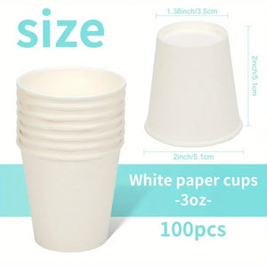 50/100PCS Disposable Small Paper Cups Supermarket Tasting Party Disposable Mini Bathroom Mouthwash Cups for Restaurants/cafes