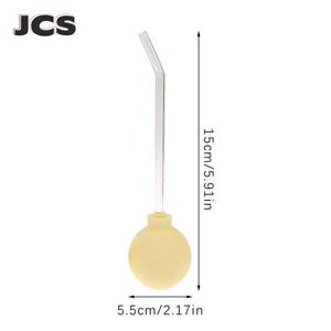 15/90 Degrees Long Glass Tube Tonsil Stone Remover Tool Suction Ball Manual Style Cleaning Mouth Care Tool Freshens Breath