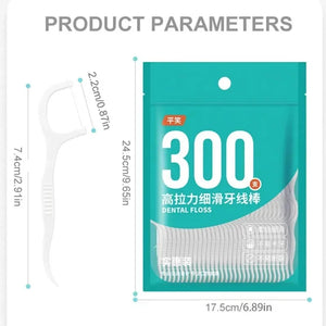 300Pcs Bagged Dental Floss Picks Polymer Fine  Disposable Toothpicks For Cleaning Between Teeth Oral Hygiene Care