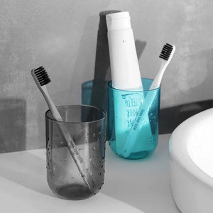 Simple Bathroom Wash Toothbrush Cup Creative Fashion Transparent Couple Toilet Brushing Teeth Mouthwash Plastic Cup