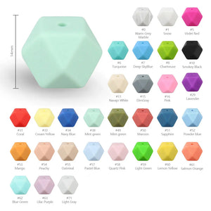 10pcs Baby Silicone Beads 14MM Hexagon Chewing Beads Teether Newborn Teething Nursing Product DIY Pacifier Chain Accessories