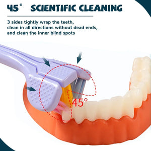 Three Sided Soft Hair Tooth Toothbrush Adult Toothbrush Ultra Fine Soft Bristle Oral Care Safety Teeth Brush for Oral Health Cle