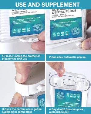 Dental Floss Pick Dispenser Pop-Up Automatic Holder with 88 Count Dental Floss Sticks Portable Storage Box Toothpicks Oral Care