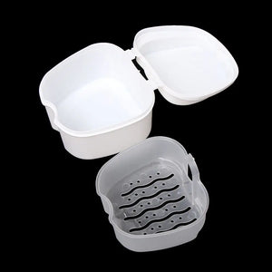 Container Storage False Teeth With Hanging Net Rinsing Basket Oral Hygience Denture Box Case Health Care Product